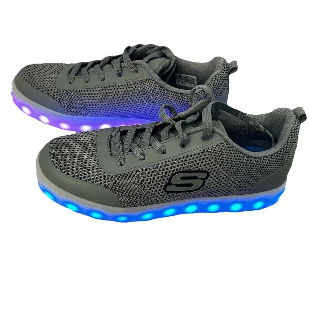 Sketchers Energy Lights‎ Grey Sneakers Multicolor Light Up Men's Shoes Sz 7.5